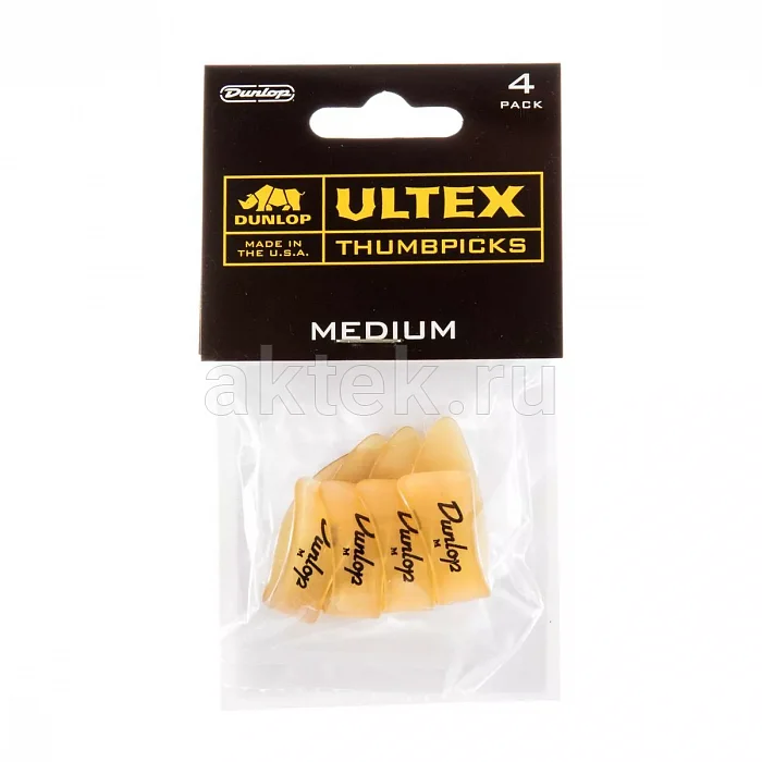 Dunlop 9072P Ultex Gold 4Pack медиатор-коготь, средние, 4 шт