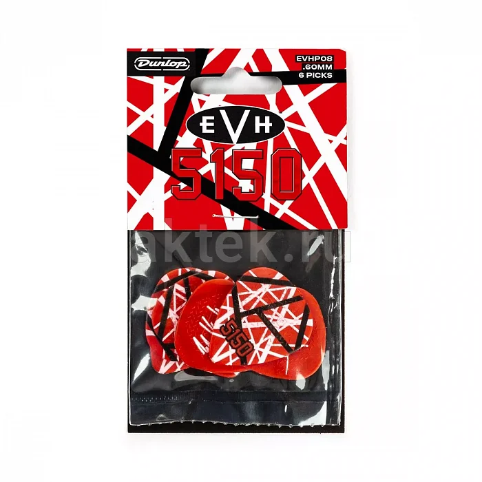 Dunlop EVHP08 EVH Max-Grip медиаторы, 0,6 мм, 6 шт