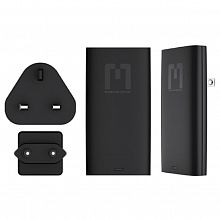 Defunc MONDO Black дорожное зарядное устройство USB-C67Вт USB-A45Вт