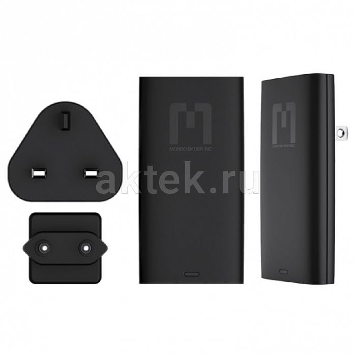 Defunc MONDO Black дорожное зарядное устройство USB-C67Вт USB-A45Вт