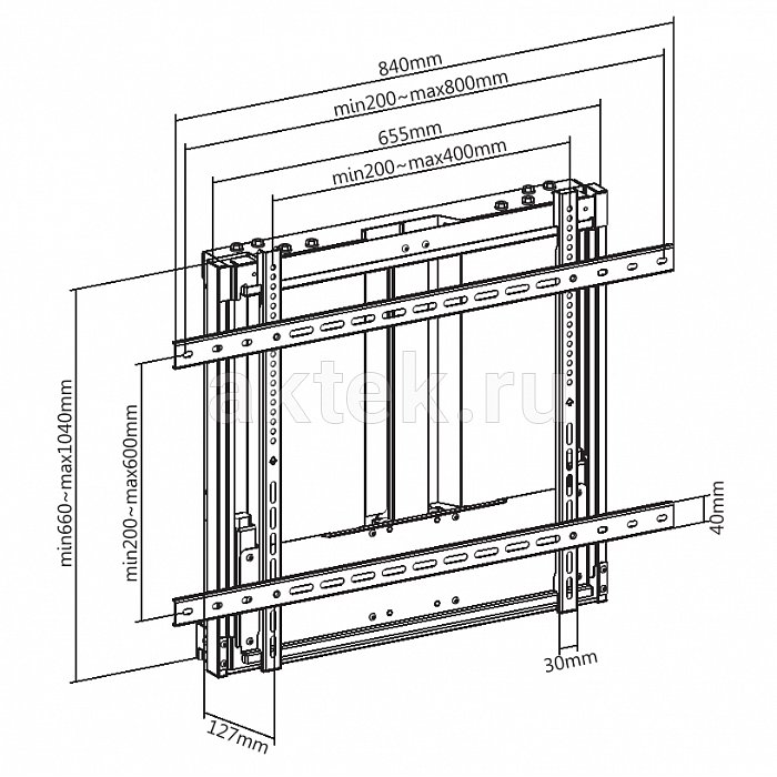 Exell EXi-HB6086 Black кронштейн панелей 53–86″, VESA 800×600 10