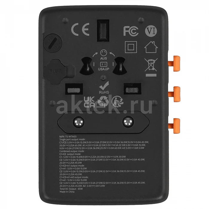 Сетевой фильтр Tessan TS-WTA03 Black 4