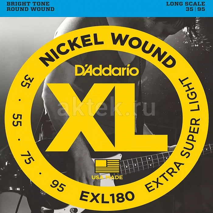 D'Addario EXL180 комплект струн, калибр 35-95, Extra Super Light