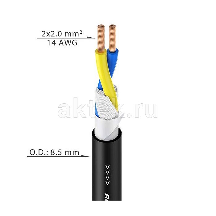 ROXTONE SC020B/100 спикерный кабель, 100 м, 2×1,50 мм² 3