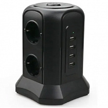 Сетевой фильтр Tessan TP-VB4U6E black