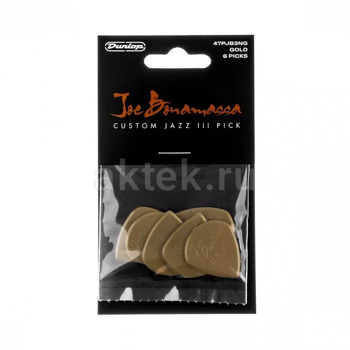 Dunlop 47PJB3NG Joe Bonamassa Jazz lll медиаторы, 1,38 мм 4
