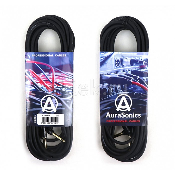AuraSonics J63J63R-7 гитарный кабель Jack TS 6,3 мм - угловой Jack TS