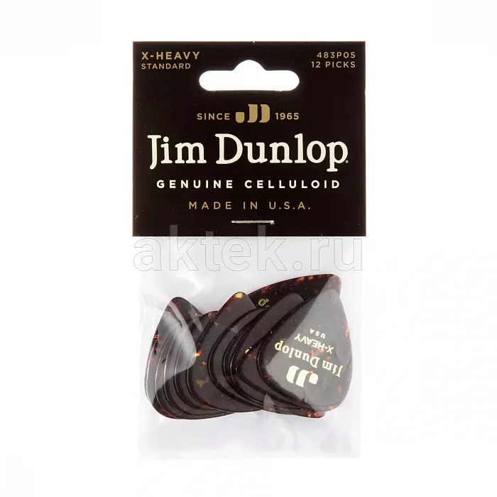 Dunlop 483P05XH Celluloid Shell Extra Heavy медиаторы, целлулоид, 12 шт 4