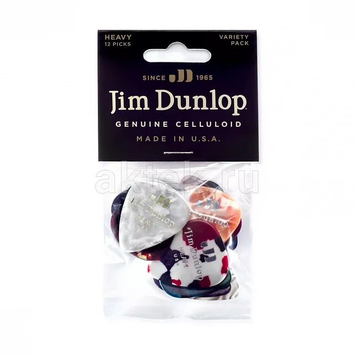 Dunlop PVP107 Variety Celluloid 12Pack медиаторы, целлулоид, жесткие, 12 шт