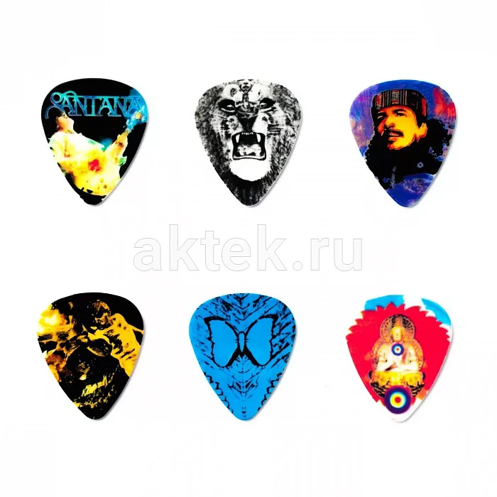 Dunlop SANPT02H Santana Pick Tin набор медиаторов, 6 шт 2