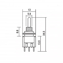 Hosco H-ON-ON-ON-B трёхпозиционный гитарный переключатель 2 Hosco H-ON-ON-ON-B трёхпозиционный гитарный переключатель 2