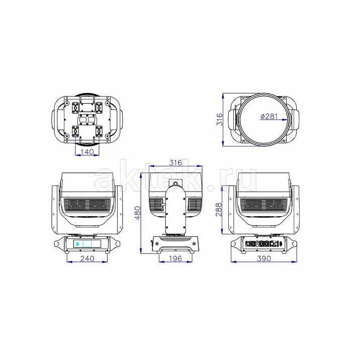 SILVER STAR SS9681 NW8 BEAM/WASH IP66 вращающаяся голова 3