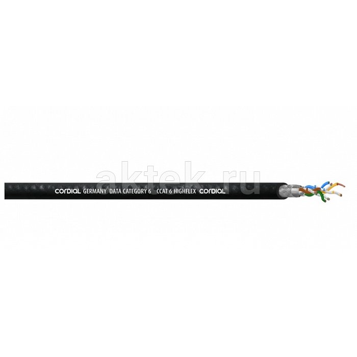 Cordial CCAT 6 HIGHFLEX BLACK гибкий Ethernet кабель Cat6 26 AWG