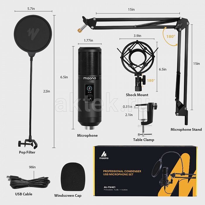 Maono AU-PM421 USB-микрофон 4