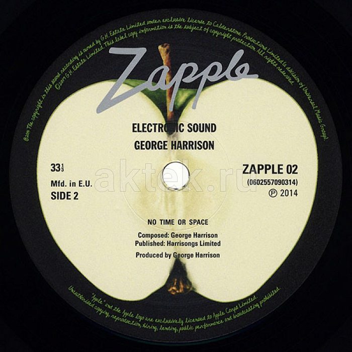 Виниловая пластинка GEORGE HARRISON - ELECTRONIC SOUND BLACK VINYL 12" 6