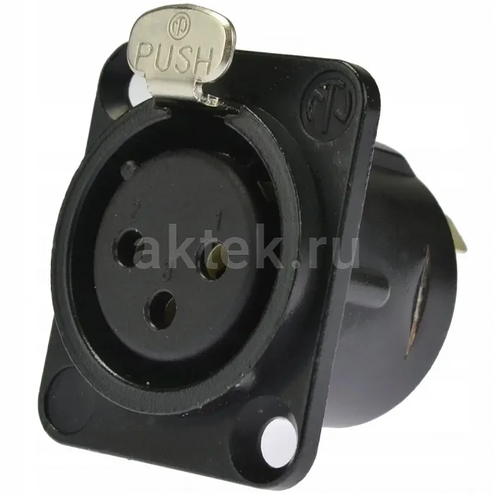 Neutrik NC3FD-L-BAG-1 панельный разъем XLR female черненый корпус
