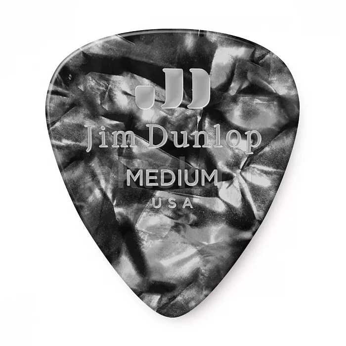 Dunlop 483P02MD Celluloid Black Pearloid Medium медиаторы, целлулоид, 12 шт