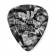 Dunlop 483P02MD Celluloid Black Pearloid Medium медиаторы, целлулоид, 12 шт