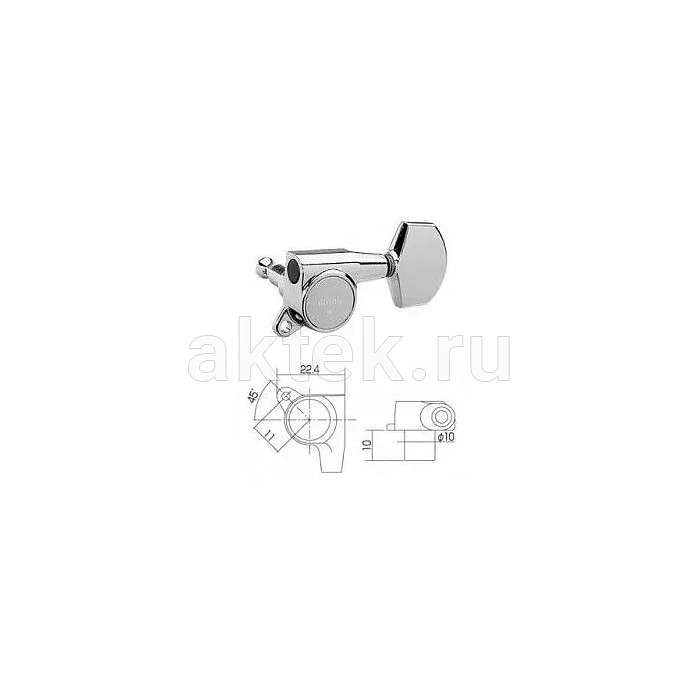 Gotoh SG381-01-C комплект герметичных колков, схема 3+3