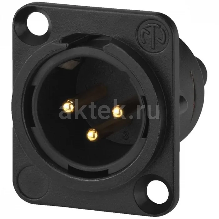 Neutrik NC3MD-LX-B панельный разъем XLR male черненый корпус