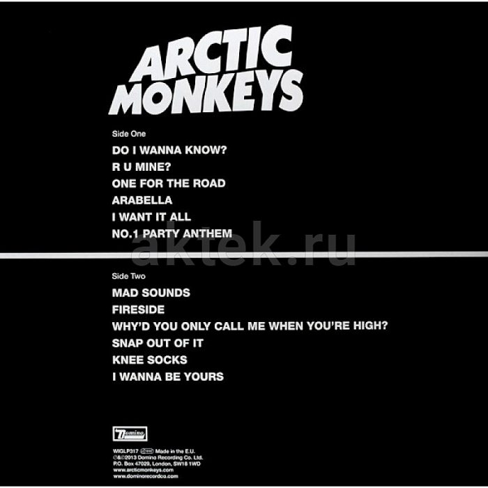 Виниловая пластинка ARCTIC MONKEYS - AM 180 GRAM BLACK VINYL 12" 2