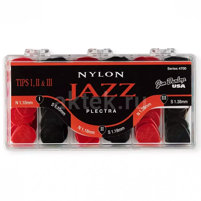 Dunlop 4700 Nylon Jazz Display набор медиаторов, нейлон, 24 шт