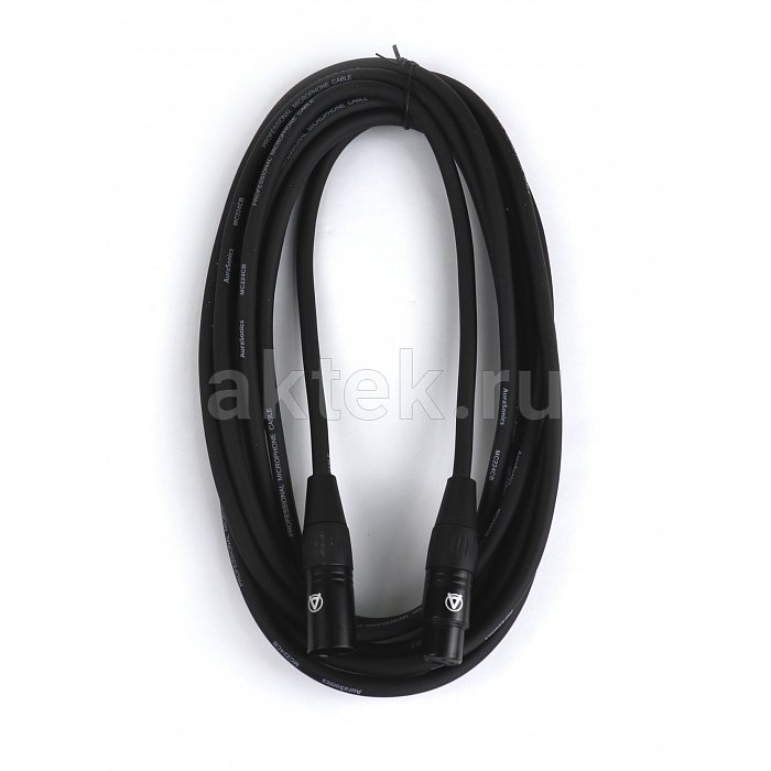 AuraSonics XMXF-5B кабель микрофонный XLR(F)-XLR(M), 5 м, 24 AWG, чёрный 2