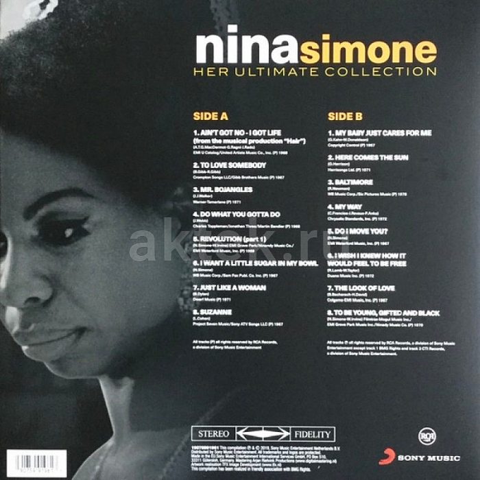 Виниловая пластинка NINA SIMONE - HER ULTIMATE COLLECTION 180 GRAM BLACK VINYL 12" 2