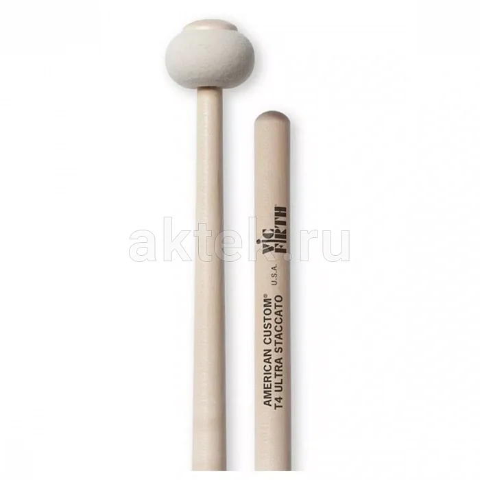 Vic Firth T4 Ultra Staccato перкуссионные маллеты, гикори 3