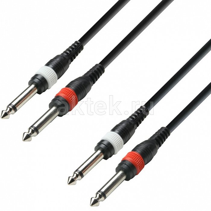 Adam Hall K3TPP0100 кабель 2×TS6.3-M–2×TS6.3-M 1м