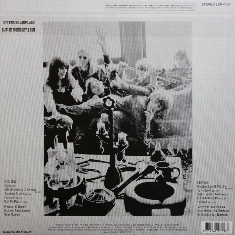Виниловая пластинка JEFFERSON AIRPLANE - BLESS IT'S POINTED LITTLE HEAD BLACK VINYL 12" 2