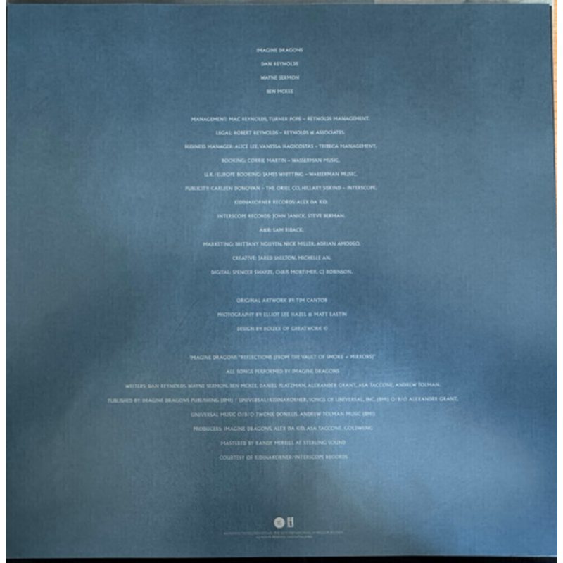 Виниловая пластинка IMAGINE DRAGONS - REFLECTIONS (FROM THE VAULT OF SMOKE + MIRRORS) BLACK VINYL 12" 3