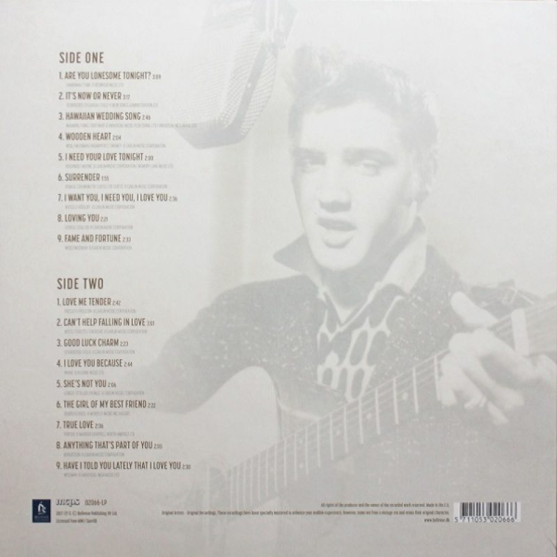 Виниловая пластинка ELVIS PRESLEY - ELVIS IN LOVE BLACK VINYL 12" 2