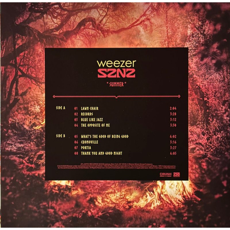 Виниловая пластинка WEEZER - SZNZ SUMMER BLACK VINYL 12" 2
