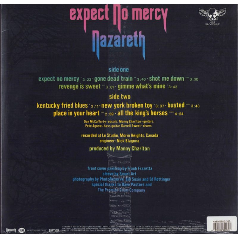 Виниловая пластинка NAZARETH - EXPECT NO MERCY BLACK VINYL 12" 3