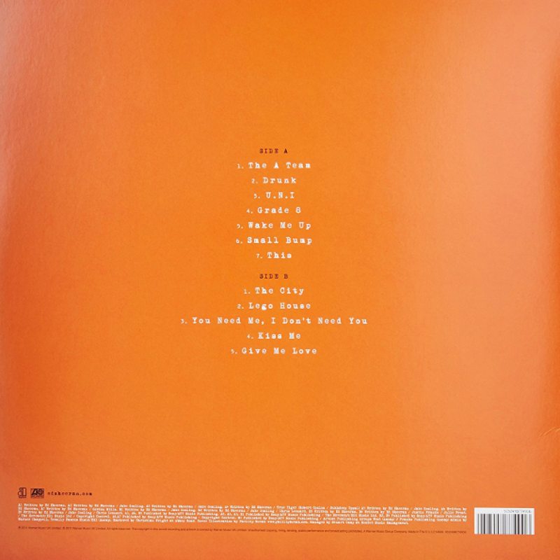 Виниловая пластинка ED SHEERAN - ED SHEERAN BLACK VINYL 12" 3