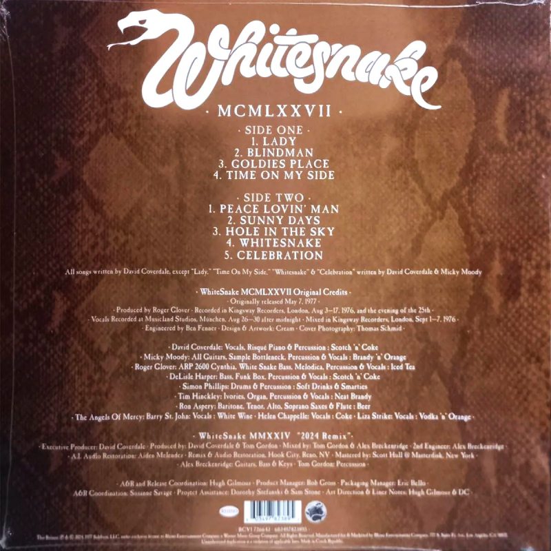 Виниловая пластинка WHITESNAKE - WHITESNAKE MCMLXXVII BROWN VINYL 12" 3