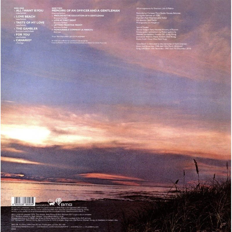 Виниловая пластинка EMERSON LAKE & PALMER - LOVE BEACH BLACK VINYL 12" 2