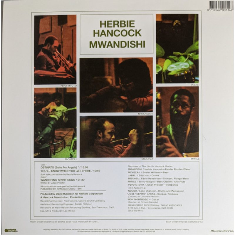 Виниловая пластинка HERBIE HANCOCK - MWANDISHI BLACK VINYL 12" 2