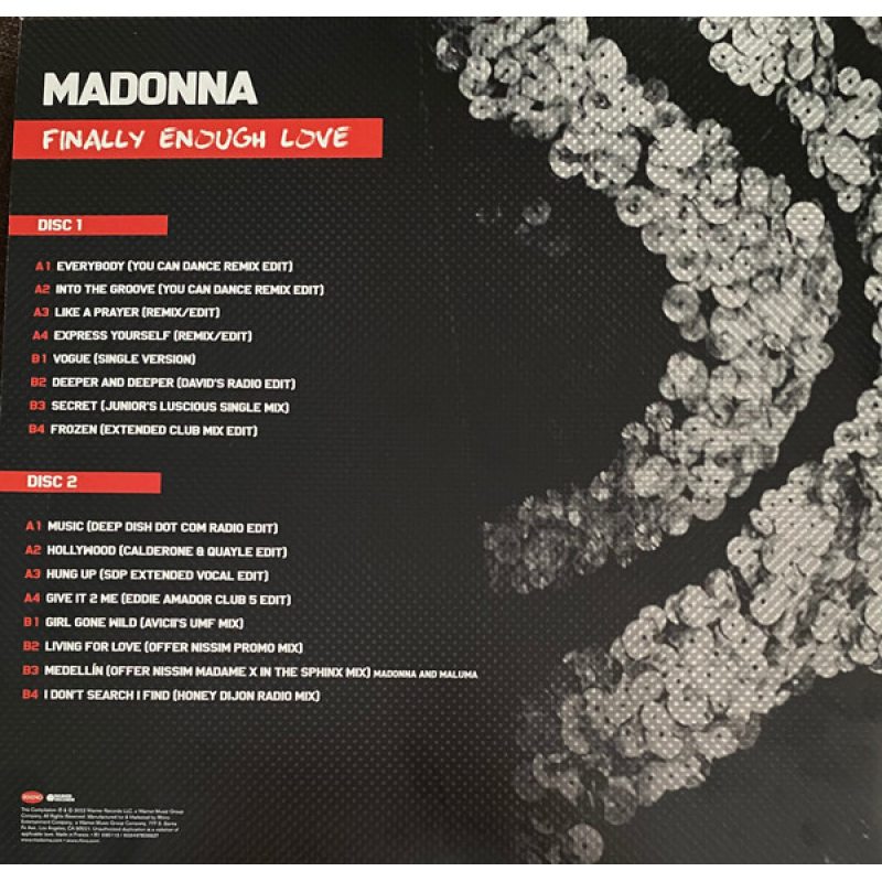 Виниловая пластинка MADONNA - FINALLY ENOUGH LOVE BLACK VINYL 12" 3