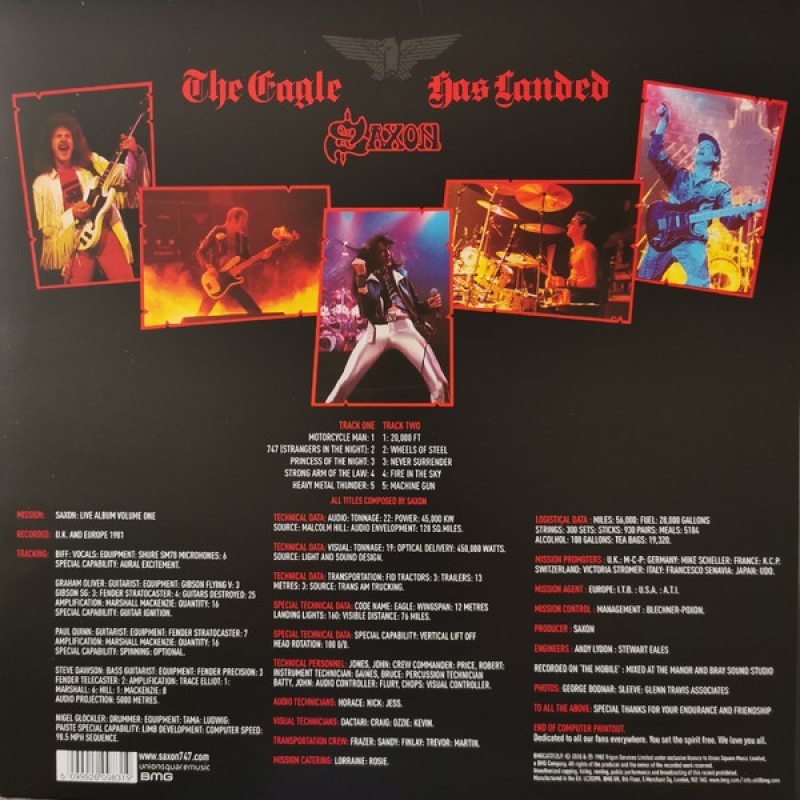 Виниловая пластинка SAXON - THE EAGLE HAS LANDED BLACK VINYL 12" 2