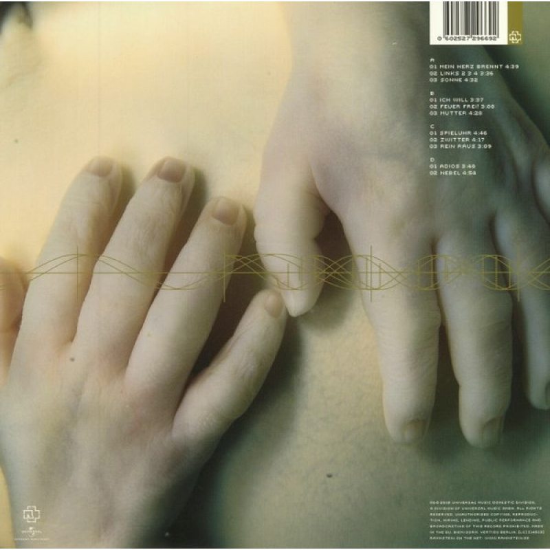 Виниловая пластинка RAMMSTEIN - MUTTER BLACK VINYL 12" 2