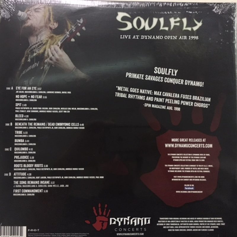 Виниловая пластинка SOULFLY - LIVE AT DYNAMO OPEN AI... 180 GRAM BLACK VINYL 12" 2