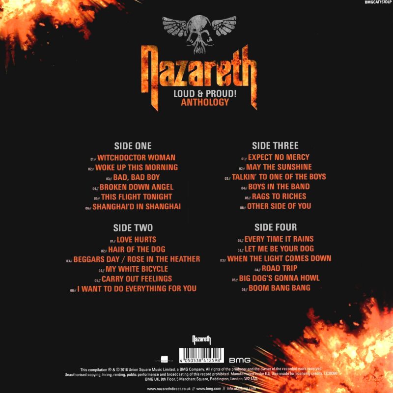 Виниловая пластинка NAZARETH - LOUD & PROUD! ANTHOLOGY BLACK VINYL 12" 2