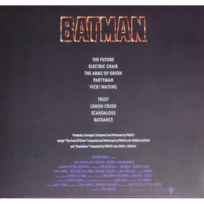 Виниловая пластинка PRINCE - BATMAN OST (180 GR BLACK) 180 GRAM BLACK VINYL 12" 2