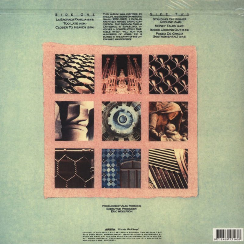Виниловая пластинка ALAN PARSONS PROJECT - GAUDI BLACK VINYL 12" 2