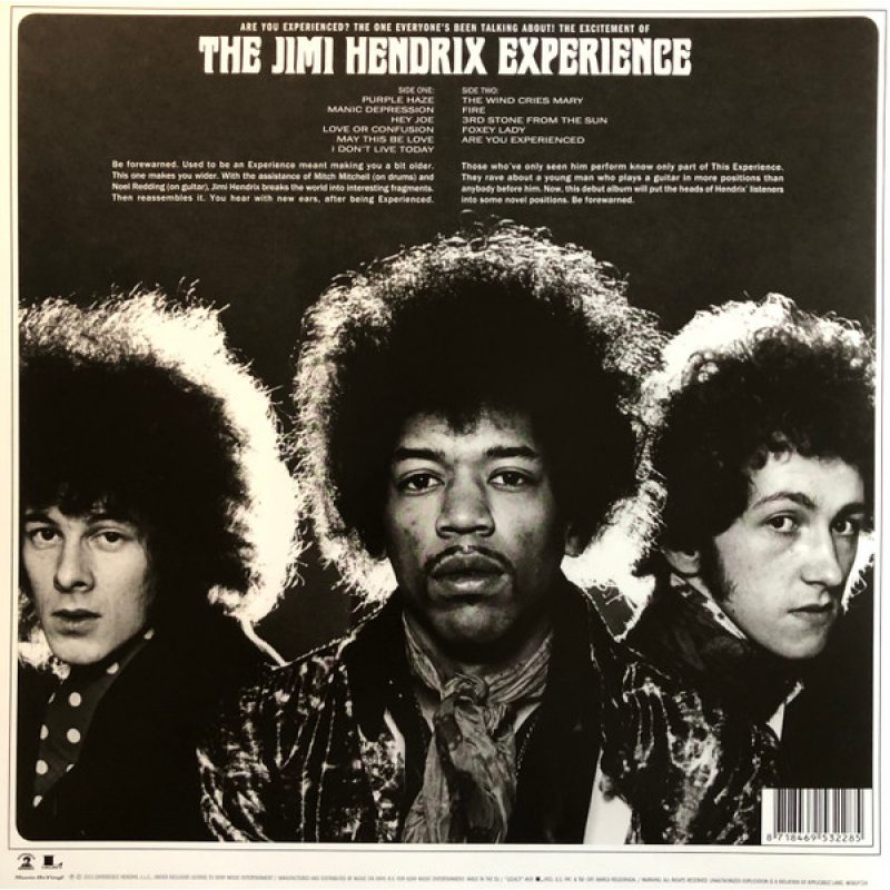 Виниловая пластинка JIMI HENDRIX EXPERIENCE - ARE YOU EXPERIENCED 180 GRAM BLACK VINYL 12" 3