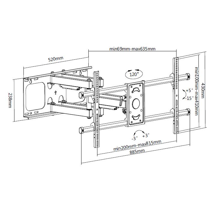 Digis DSM-P4986 кронштейн ТВ 40–90″ VESA 800×400 75кг 2 Digis DSM-P4986 кронштейн ТВ 40–90″ VESA 800×400 75кг 2