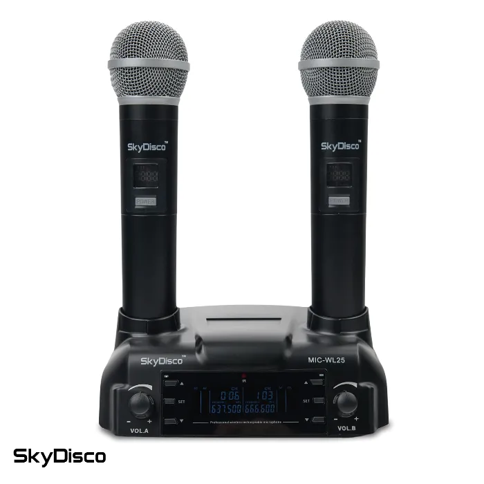 Беспроводные микрофоны на аккумуляторах SkyDisco MIC-WL25