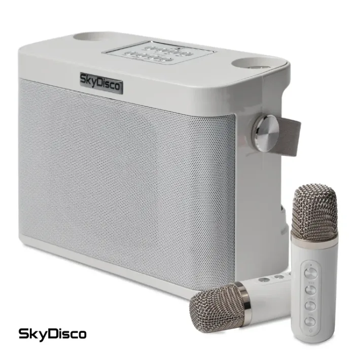 Портативная караоке колонка с микрофонами SkyDisco YS-219 white